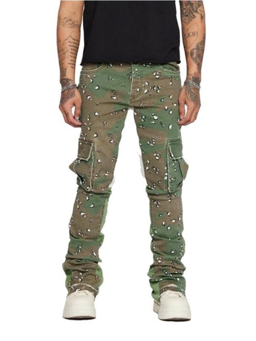 Valabasas Authentic Commander Mens Camo Button Skinny Fit Jeans VLBS2198 size 34